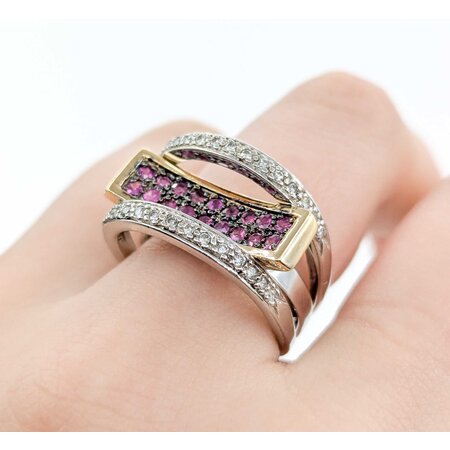 Ring .30ctw Round Diamonds .36ctw Ruby 14ktt sz13.1 225010182