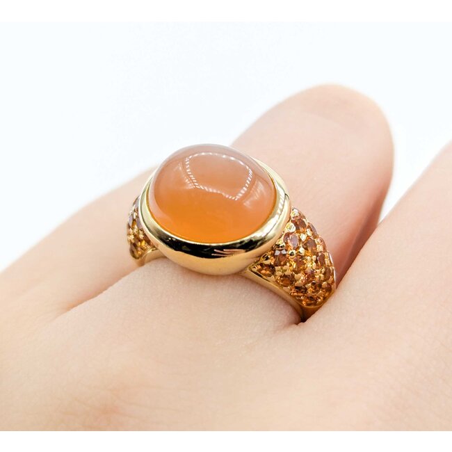 Ring Roberto Coin Pave 6.89ct Moonstone 1.62ctw Citrine18ky sz6 225010173