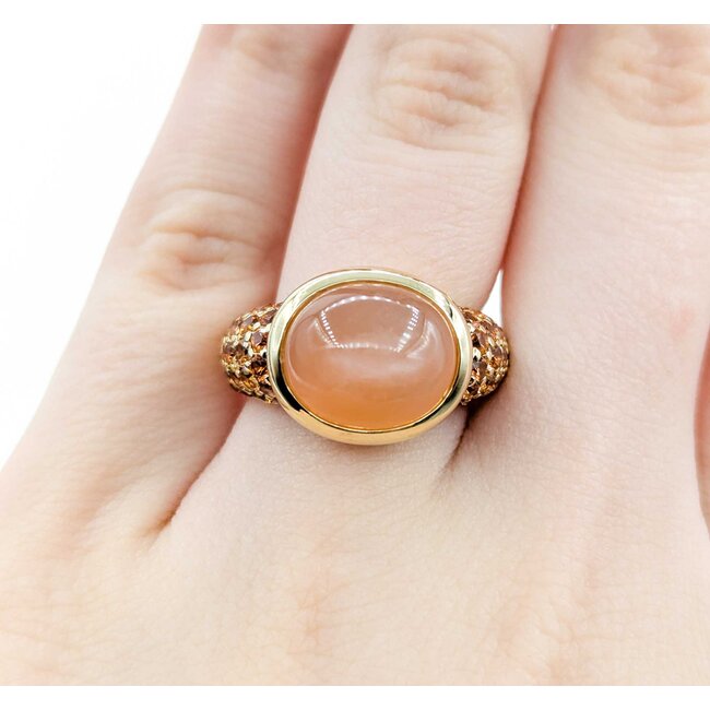 Ring Roberto Coin Pave 6.89ct Moonstone 1.62ctw Citrine18ky sz6 225010173