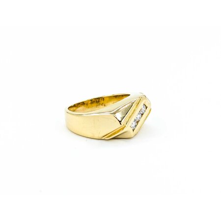 Ring 3 Stone .30ctw Round Diamonds 11mm 14ky sz10.5 225010024
