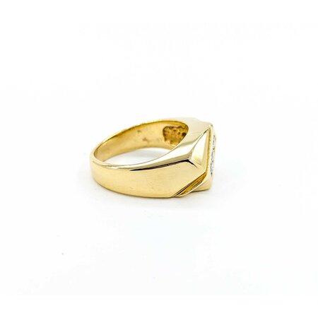 Ring 3 Stone .30ctw Round Diamonds 11mm 14ky sz10.5 225010024