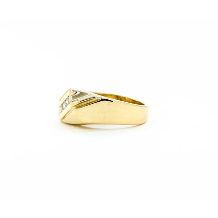Ring 3 Stone .30ctw Round Diamonds 11mm 14ky sz10.5 225010024