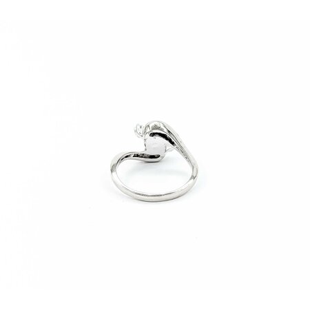 Ring .02ctw Single Cut Diamonds 6.5mm Akoya Pearl 14kw sz7.5 225010178