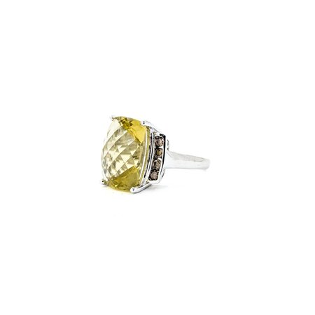Ring Scroll .32ctw Round Diamonds 9.5ct Quartz 10kw sz7 225010174