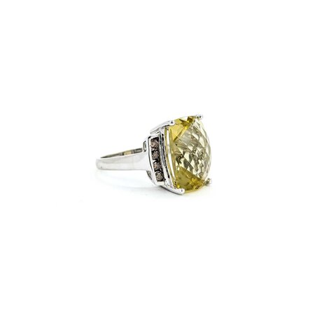 Ring Scroll .32ctw Round Diamonds 9.5ct Quartz 10kw sz7 225010174