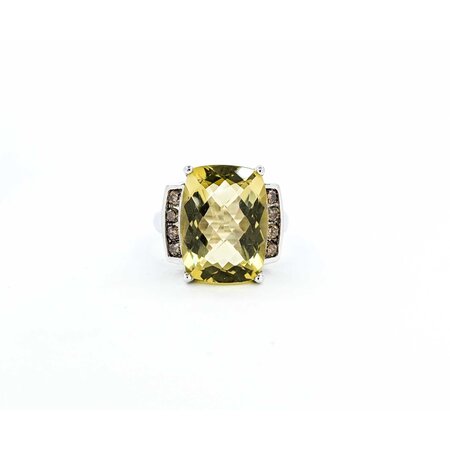 Ring Scroll .32ctw Round Diamonds 9.5ct Quartz 10kw sz7 225010174