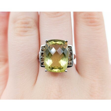Ring Scroll .32ctw Round Diamonds 9.5ct Quartz 10kw sz7 225010174