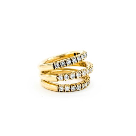 Ring 3 Row 1.50ctw Round Diamonds 15.5mm 18ky sz6.5 225010023