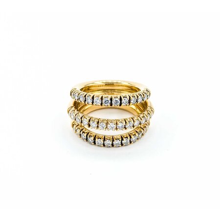 Ring 3 Row 1.50ctw Round Diamonds 15.5mm 18ky sz6.5 225010023