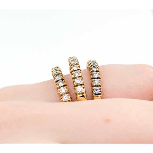 Ring 3 Row 1.50ctw Round Diamonds 15.5mm 18ky sz6.5 225010023