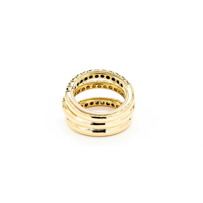 Ring 3 Row 1.50ctw Round Diamonds 15.5mm 18ky sz6.5 225010023