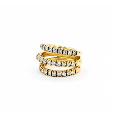 Ring 3 Row 1.50ctw Round Diamonds 15.5mm 18ky sz6.5 225010023