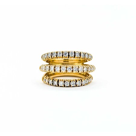 Ring 3 Row 1.50ctw Round Diamonds 15.5mm 18ky sz6.5 225010023