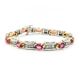  Bracelet .90ctw Round Diamonds 8.10ctw Pink Tourmaline 14ktt 7.25" 7mm 225023252