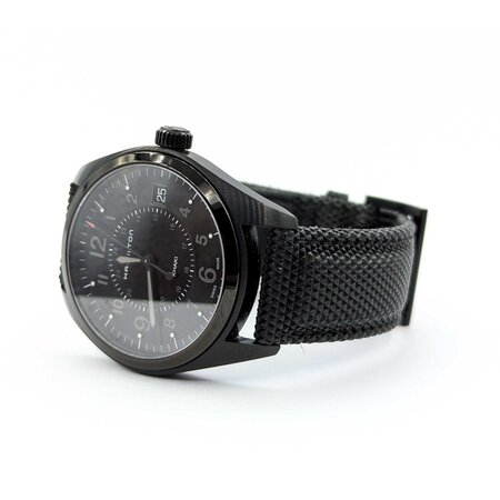 Watch Hamilton Khaki Black H684010 40mm Stainless Leather/Nylon Strap Watch Only 225016605