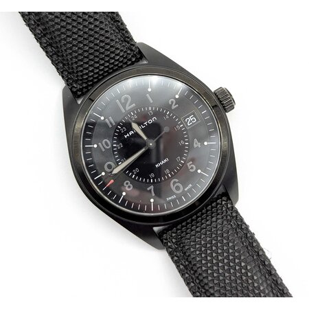 Watch Hamilton Khaki Black H684010 40mm Stainless Leather/Nylon Strap Watch Only 225016605