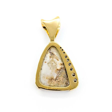 Pendant Freeform .42ctw Round Diamonds 24x18.5mm Opal 40x22mm 18ky " 225011263