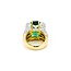 Ring 1.25ctw Round/Princess Diamond 14ct Green Fluorite 18ky 15mm Sz3.75 18.3g 225010032