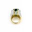 Ring 1.25ctw Round/Princess Diamond 14ct Green Fluorite 18ky 15mm Sz3.75 18.3g 225010032