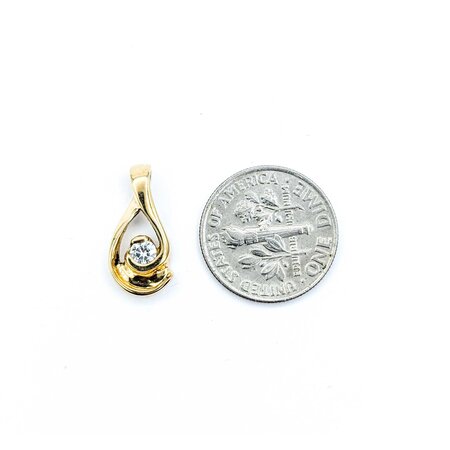 Pendant Swirl .15ct Round Diamond 17x8mm 14ky " 225011009