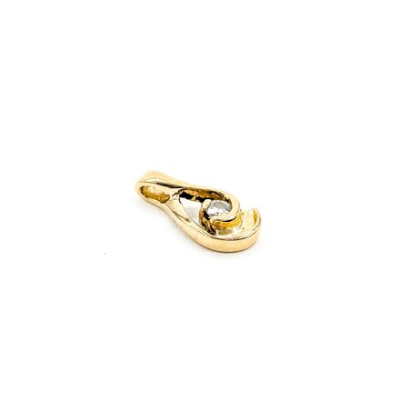 Pendant Swirl .15ct Round Diamond 17x8mm 14ky " 225011009