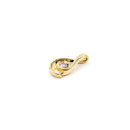 Pendant Swirl .15ct Round Diamond 17x8mm 14ky " 225011009