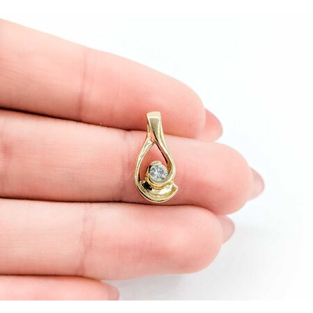 Pendant Swirl .15ct Round Diamond 17x8mm 14ky " 225011009