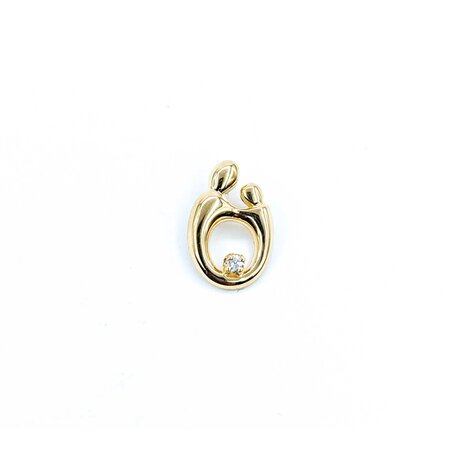 Pendant Mother and Child .02ct Round Diamond 14.5x10mm 14ky " 225011008