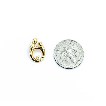 Pendant Mother and Child .02ct Round Diamond 14.5x10mm 14ky " 225011008