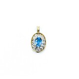  Pendant .06ctw Round Diamonds 1.00ct Topaz 20x12mm 14ky " 225011259