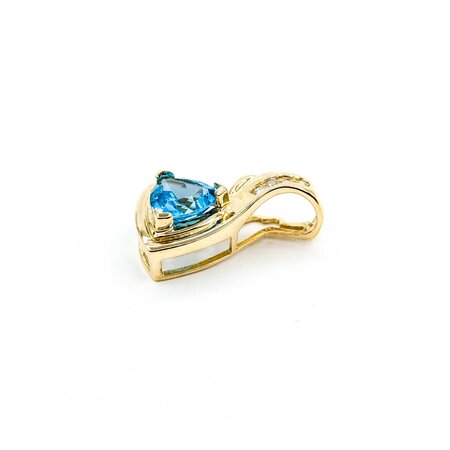 Pendant .08ctw Round Diamonds 2.20ct Topaz 22.5x13.5mm 14ky " 225011262