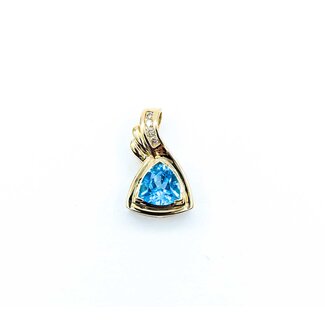 Pendant .08ctw Round Diamonds 2.20ct Topaz 22.5x13.5mm 14ky " 225011262