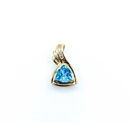 Pendant .08ctw Round Diamonds 2.20ct Topaz 22.5x13.5mm 14ky " 225011262