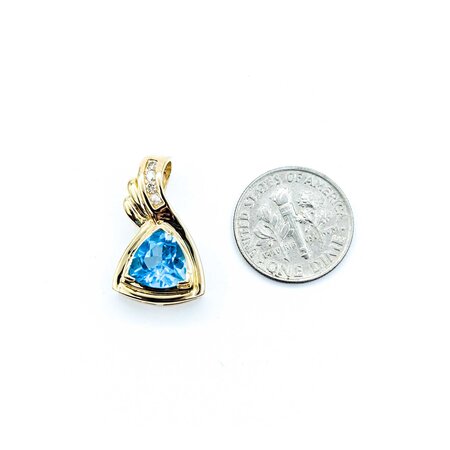 Pendant .08ctw Round Diamonds 2.20ct Topaz 22.5x13.5mm 14ky " 225011262