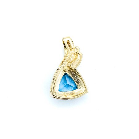 Pendant .08ctw Round Diamonds 2.20ct Topaz 22.5x13.5mm 14ky " 225011262