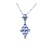 Pendant Dangle W/Chain .04ctw Round Diamonds .96ctw Tanzanite 24x10mm 14kw 18" 225011256