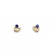 Earrings Floral .10ctw Round Diamonds Friction Back .45ctw Sapphire 8.5x7.5mm 14ky 225014155