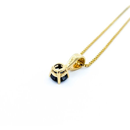 Pendant Solitaire W/Chain .50ctw Sapphire 11x4.5mm 14ky 18" 225011258