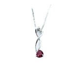  Pendant Dangle Twist W/Chain .20ct Ruby 18x4mm 14kw 18" 225011255