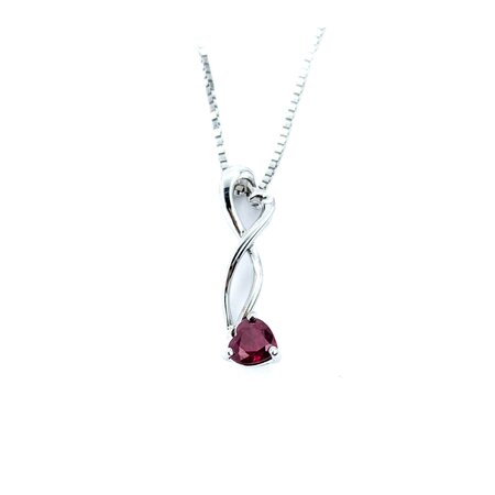 Pendant Dangle Twist W/Chain .20ct Ruby 18x4mm 14kw 18" 225011255