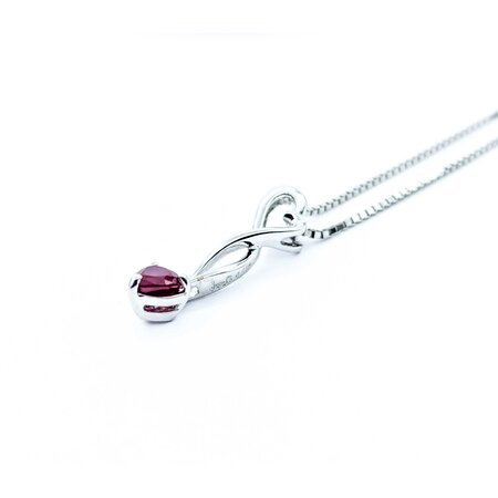 Pendant Dangle Twist W/Chain .20ct Ruby 18x4mm 14kw 18" 225011255