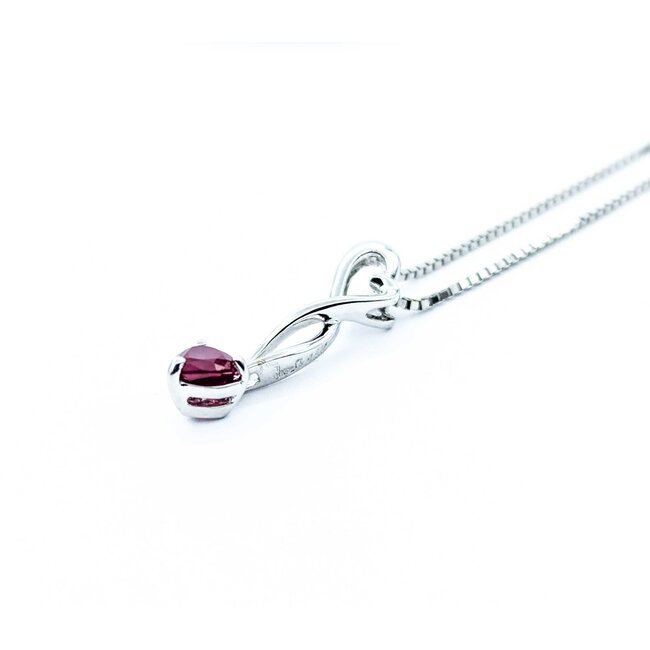 Pendant Dangle Twist W/Chain .20ct Ruby 18x4mm 14kw 18" 225011255