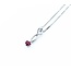 Pendant Dangle Twist W/Chain .20ct Ruby 18x4mm 14kw 18" 225011255