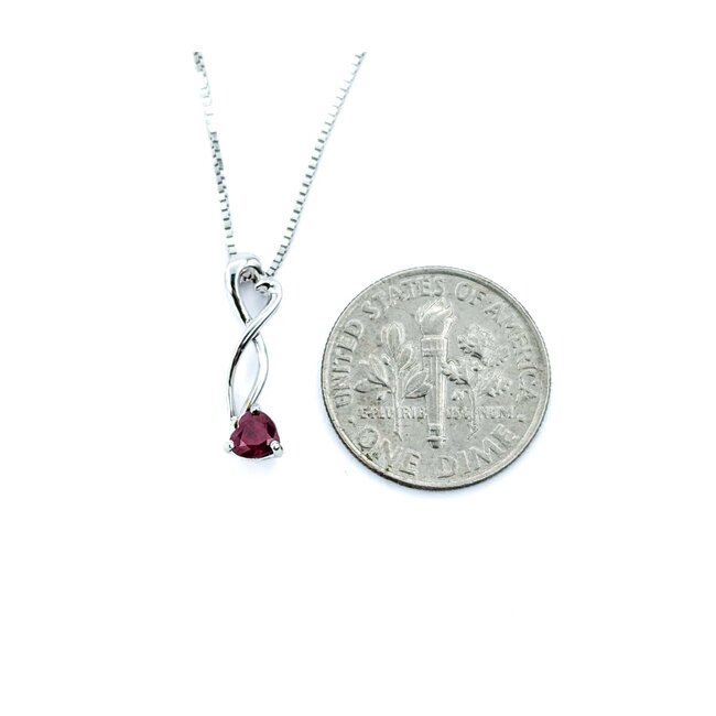 Pendant Dangle Twist W/Chain .20ct Ruby 18x4mm 14kw 18" 225011255