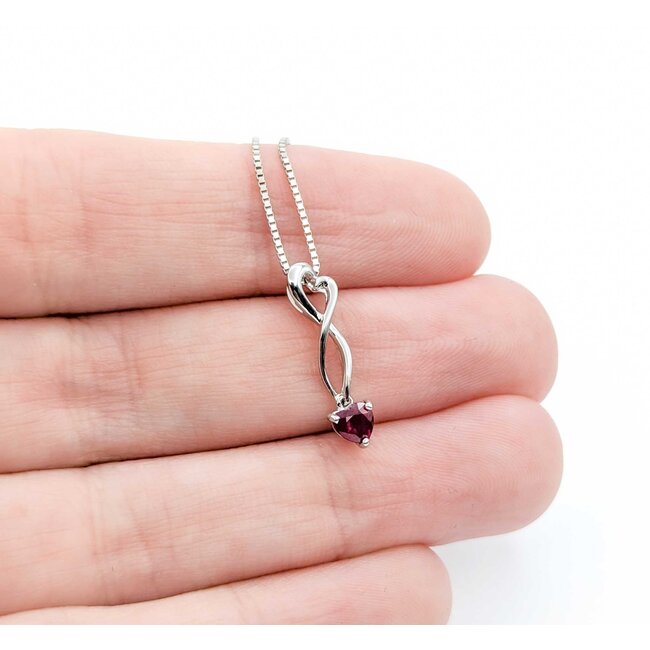 Pendant Dangle Twist W/Chain .20ct Ruby 18x4mm 14kw 18" 225011255