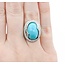 Ring Wave .50ctw Round Diamond 10ct Turquoise 18kw 22.5mm Sz5 10.1g 225010031