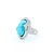 Ring Wave .50ctw Round Diamond 10ct Turquoise 18kw 22.5mm Sz5 10.1g 225010031