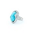 Ring Wave .50ctw Round Diamond 10ct Turquoise 18kw 22.5mm Sz5 10.1g 225010031