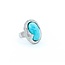 Ring Wave .50ctw Round Diamond 10ct Turquoise 18kw 22.5mm Sz5 10.1g 225010031