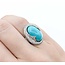 Ring Wave .50ctw Round Diamond 10ct Turquoise 18kw 22.5mm Sz5 10.1g 225010031